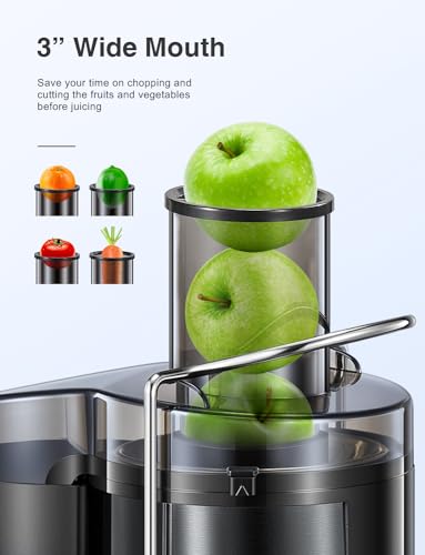 Juicer Machine, 800W Centrifugal Extractor with Wide Mouth Feed Chute, Stainless Steel, BPA-free Y425329