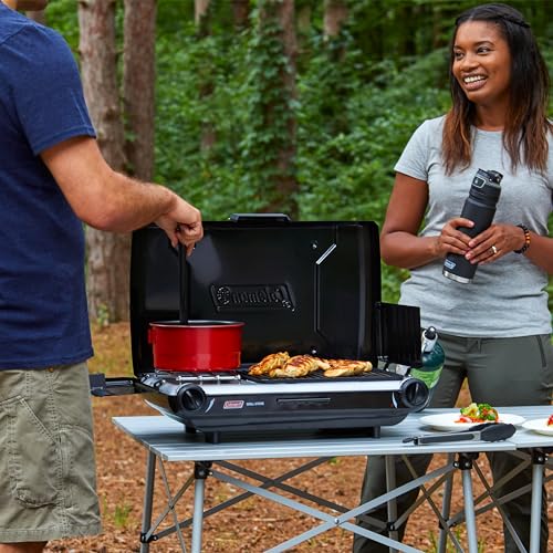 2-Burner Propane Camping Grill & Stove with Adjustable Burners Y3879