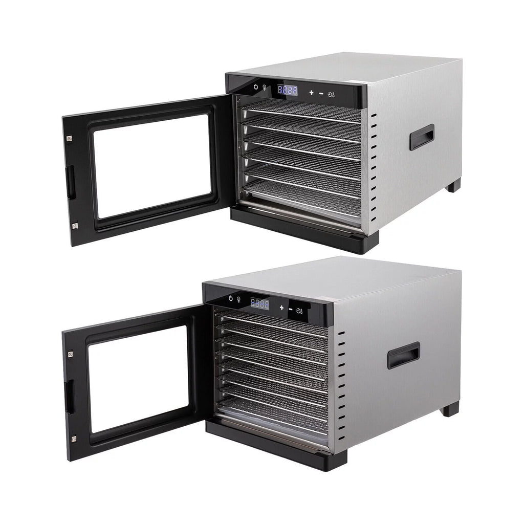 6/8 Tray Food Dehydrator Stainless Steel Meat Fruit Vegetable Dryer T69795