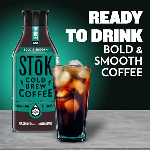 Cold Brew Coffee, Unsweetened Black Coffee, 48 FL OZ B94014