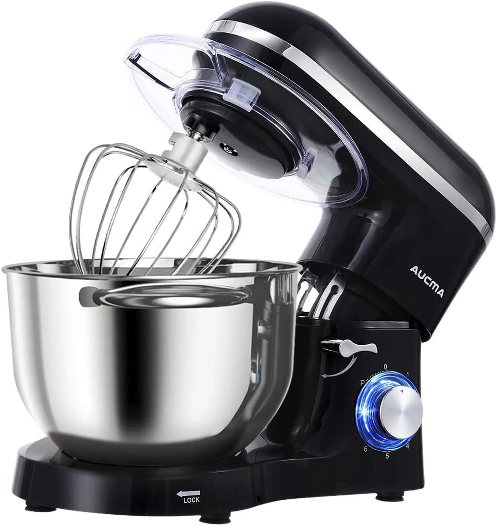 Excellent Aucma Stand Mixer 6.5-QT 660W 6-Speed Tilt-Head Food Mixer  Kitchen Electric Mixer with Dough Hook  Wire Whip &amp; Beater (6.5QT  Blue)