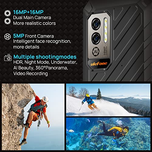 Rugged Smartphone 8150mAh Battery 16MP Underwater Camera IP68 Waterproof 4G Dual SIM Unlocked Z4166