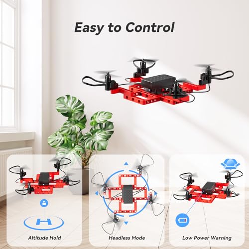 Mini Drone for Kids, 5-in-1 DIY Building Kit, Altitude Hold, 3D Flips J4141
