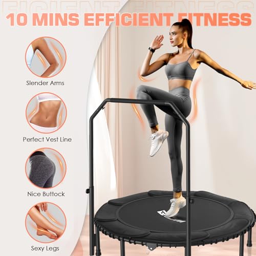 Foldable Mini Trampoline with Adjustable Foam Handle M67736