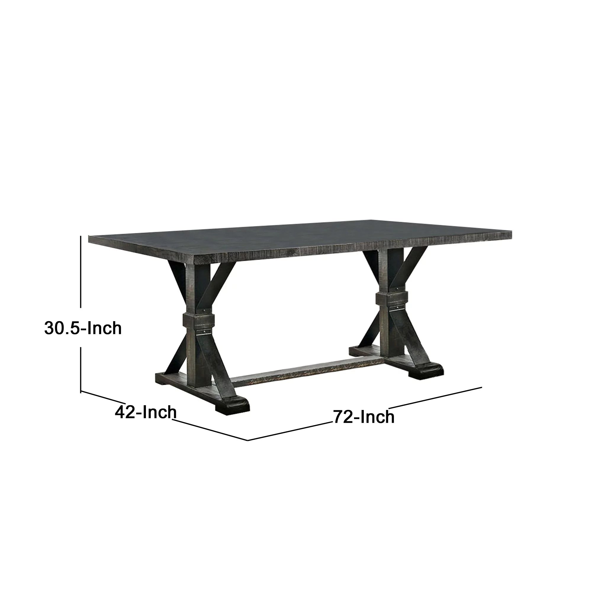 Antique Black Trestle Base Dining Table M3552