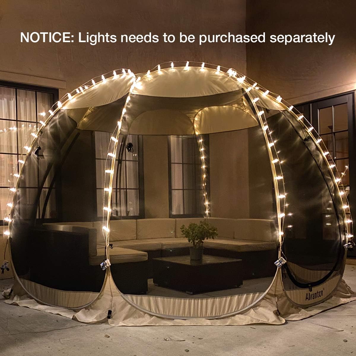 Pop Up Camping Screen House Tent with Mesh Walls, 6x6 ft Beige A5591