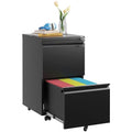 3-Drawer Mobile File Cabinet with Lock,Rolling Metal Office Storage Filing Cabinet Under Desk,Vertical Locking Small File Cabinets with Wheels for Home Office,Legal/Letter/A4,Fully Assembled White