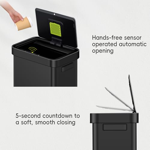 Touchless Motion Sensor Trash Can, 13.2 Gallon, Brushed Stainless Steel A497976