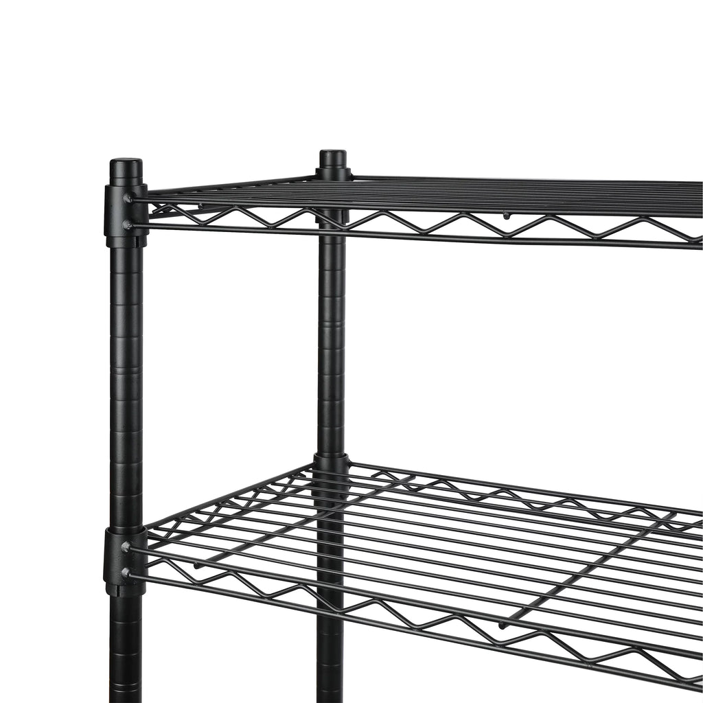 4 Tier Wire Shelf Unit, Black, 1400 lb. Capacity F371