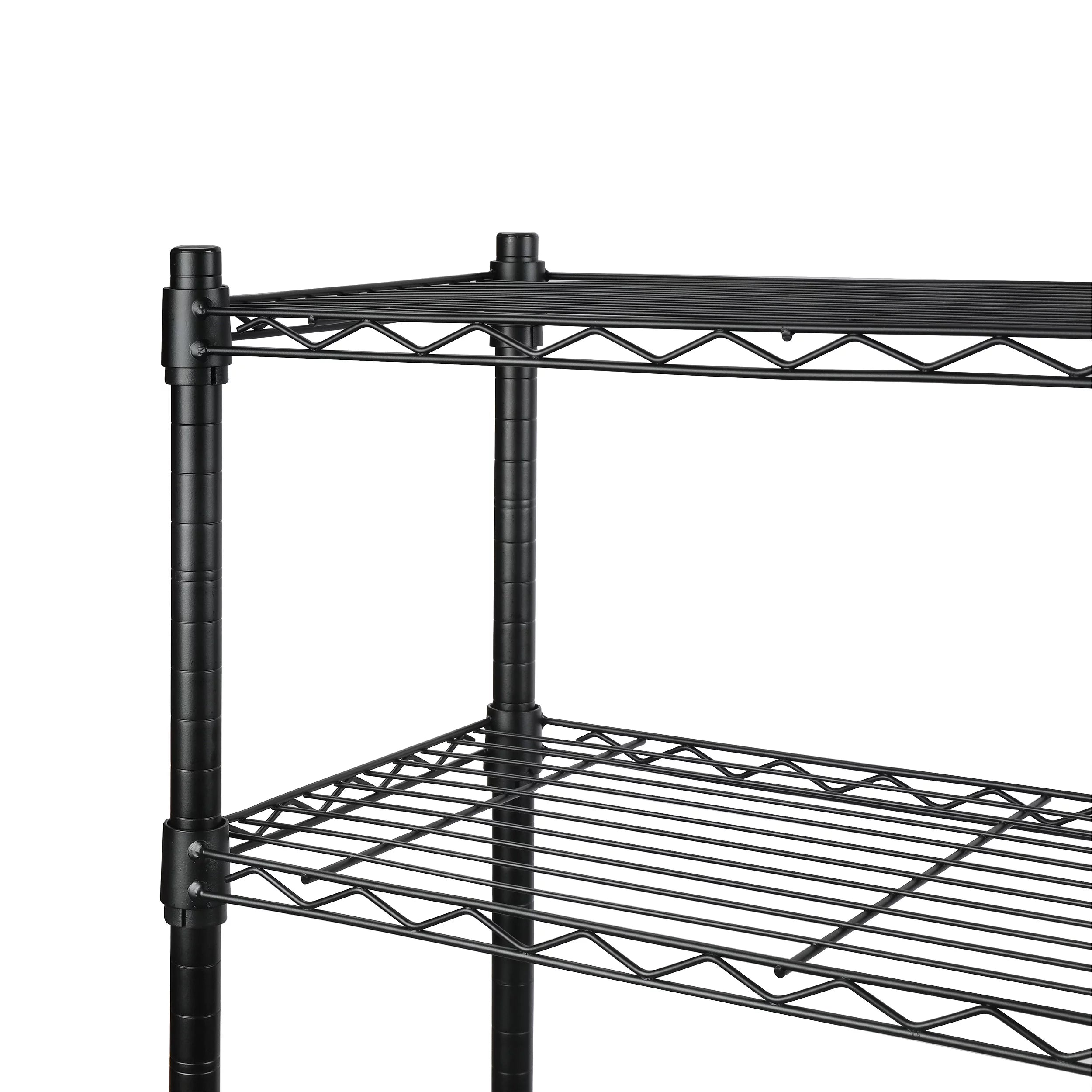 4 Tier Wire Shelf Unit, Black, 1400 lb. Capacity F371