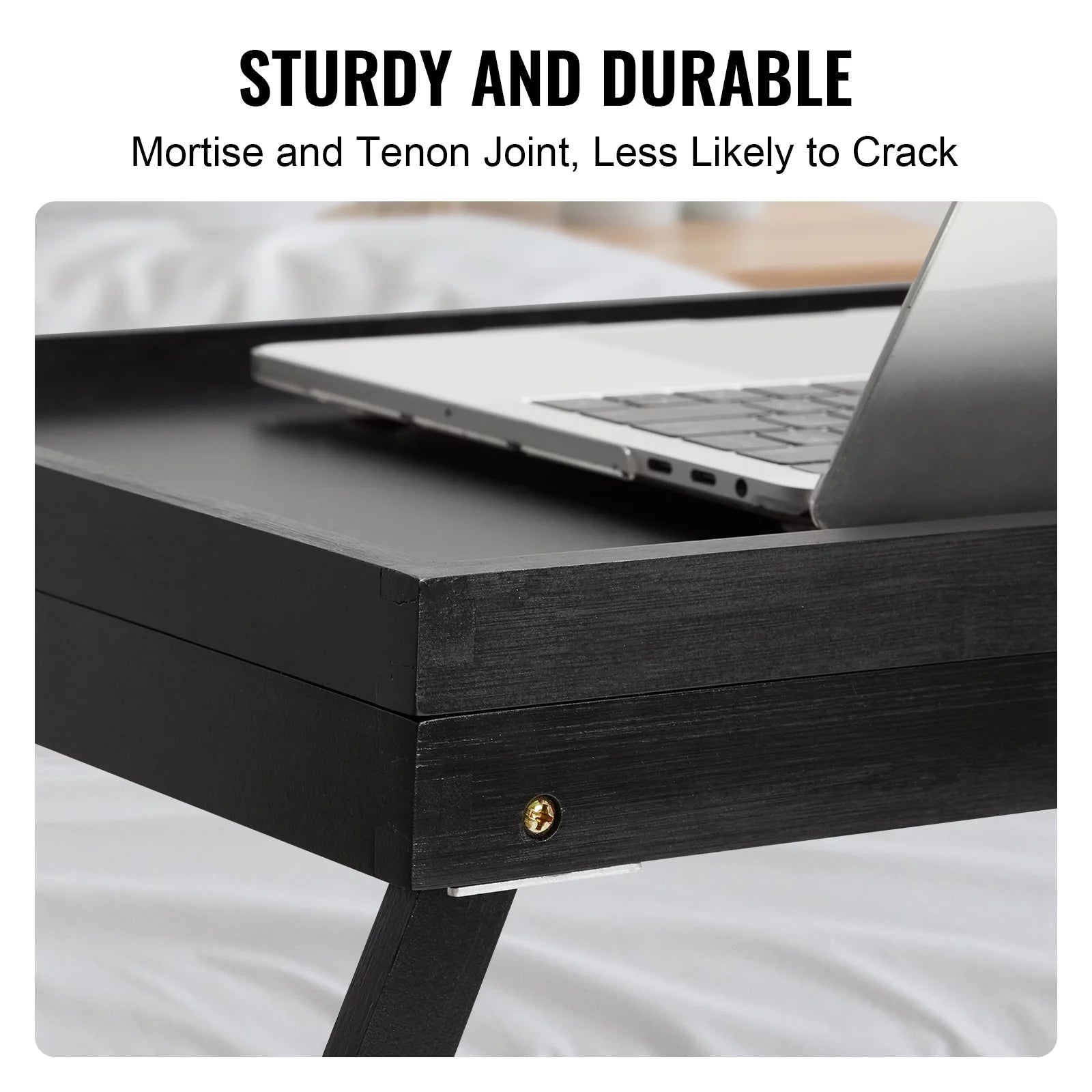 Bamboo Bed Tray with Foldable Legs and Adjustable Slope X719