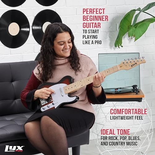 39" Electric Guitar, Full-Size Paulownia Wood Body, 3-Way Switch & Volume/Tone Controls Y993