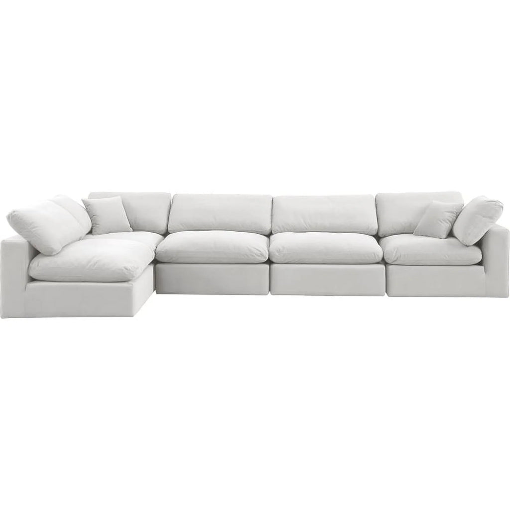 Cream Velvet Modular Sectional A2228