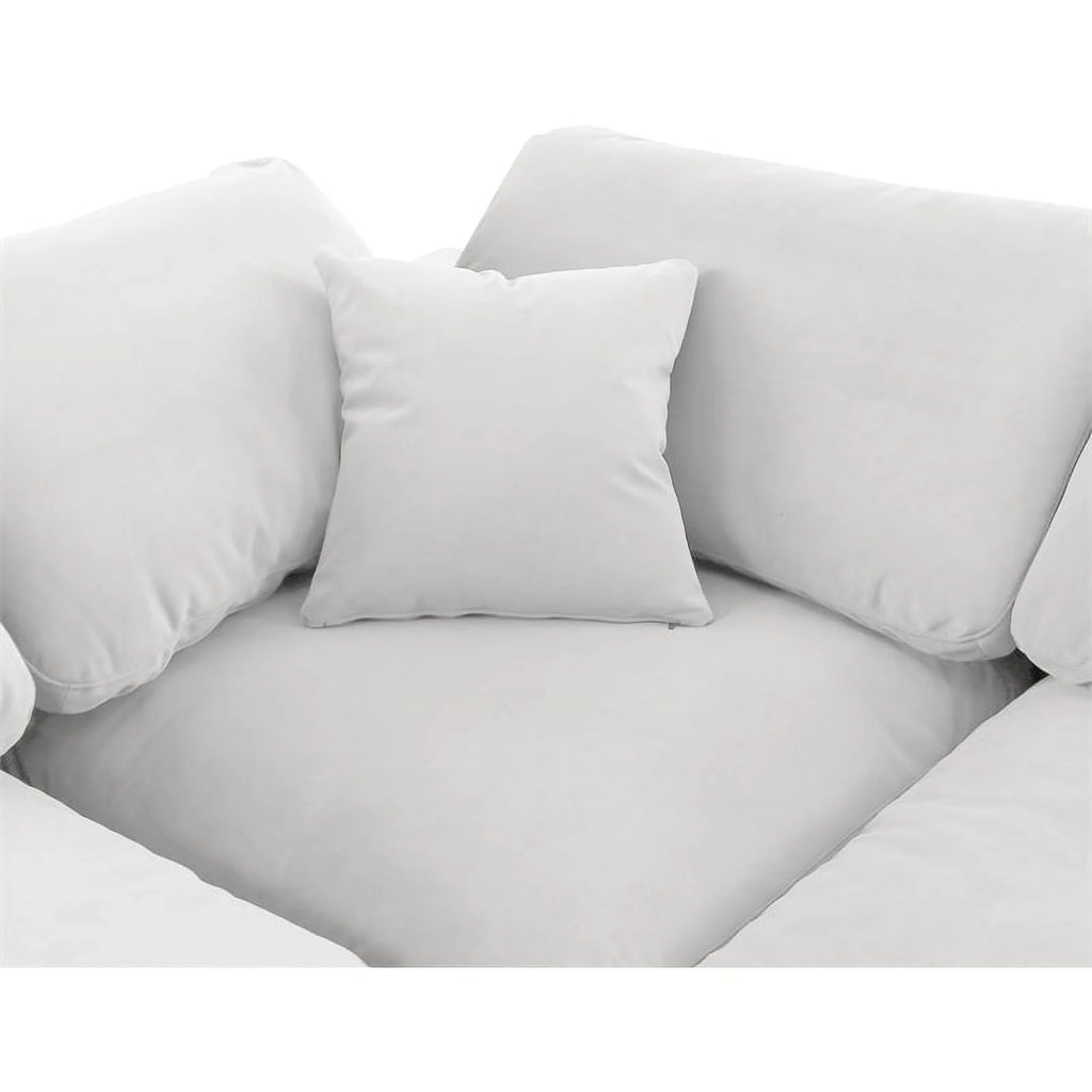 Cream Velvet Modular Sectional A2228