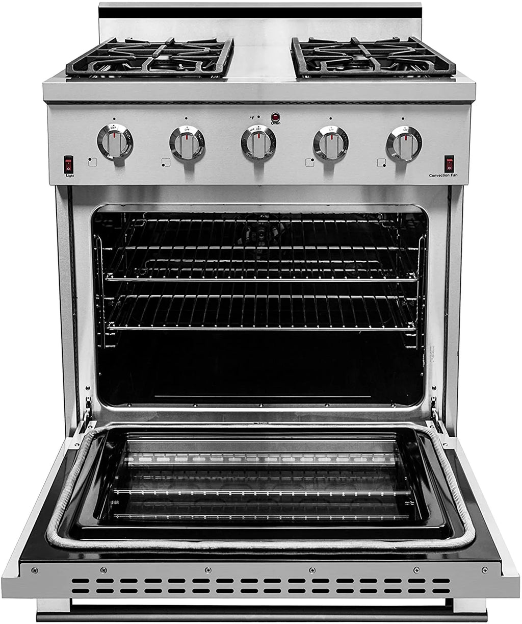 30" Stainless Steel Natural Gas Range with Convection Oven E198418