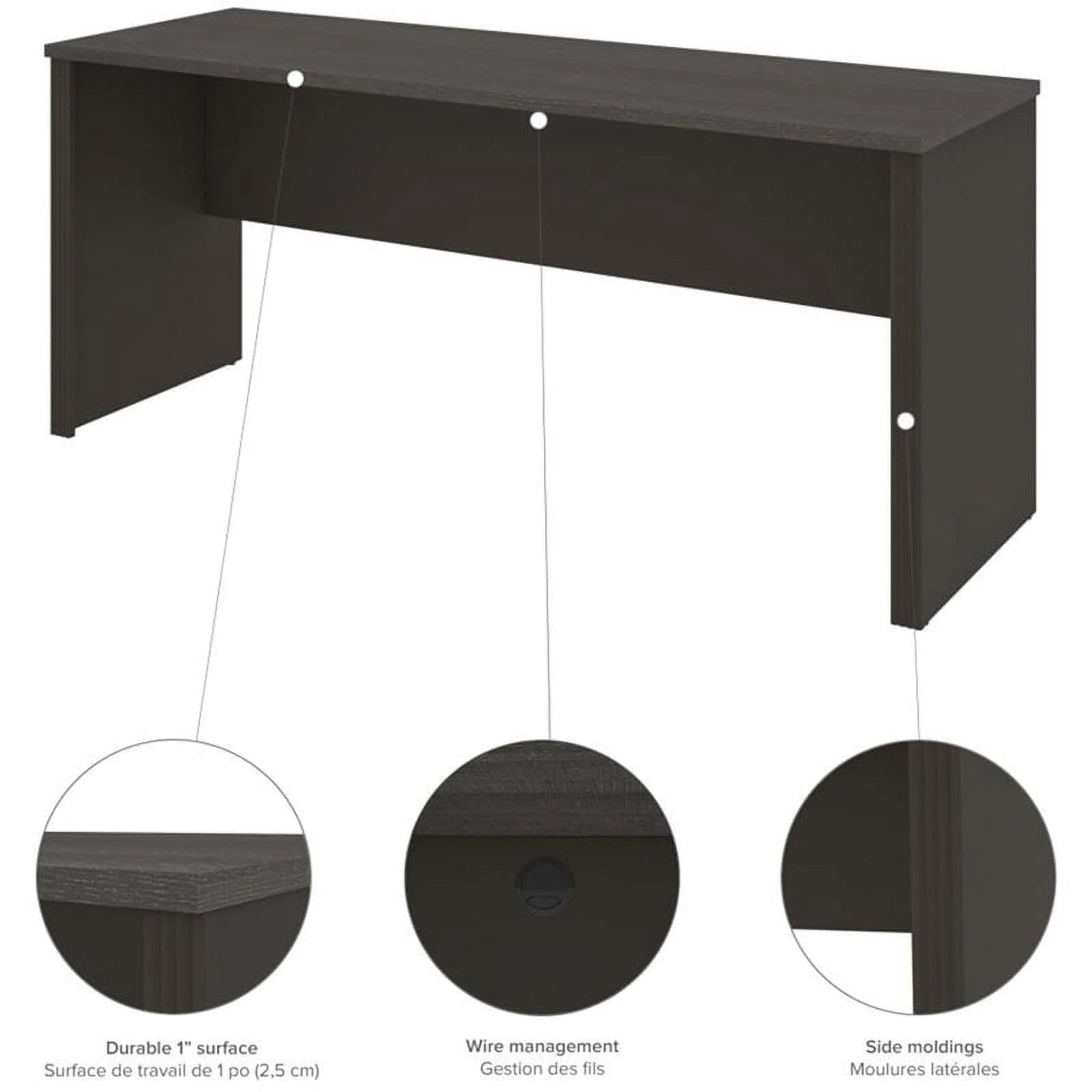 6 Piece Wood L Shaped Computer Desk with Hutch T55023