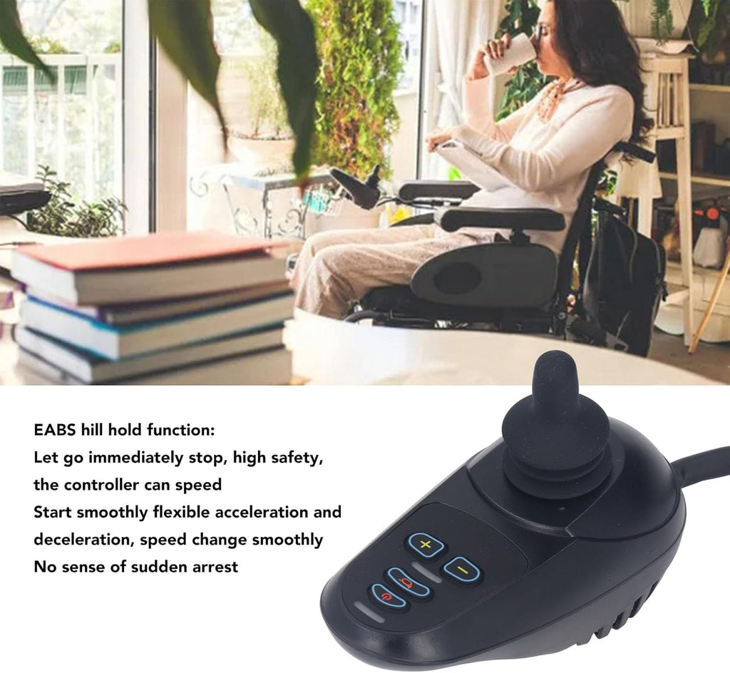 Wheelchair Joystick Controller, 4 Keys, Adjustable Speed and Brake, 24V DC V82125