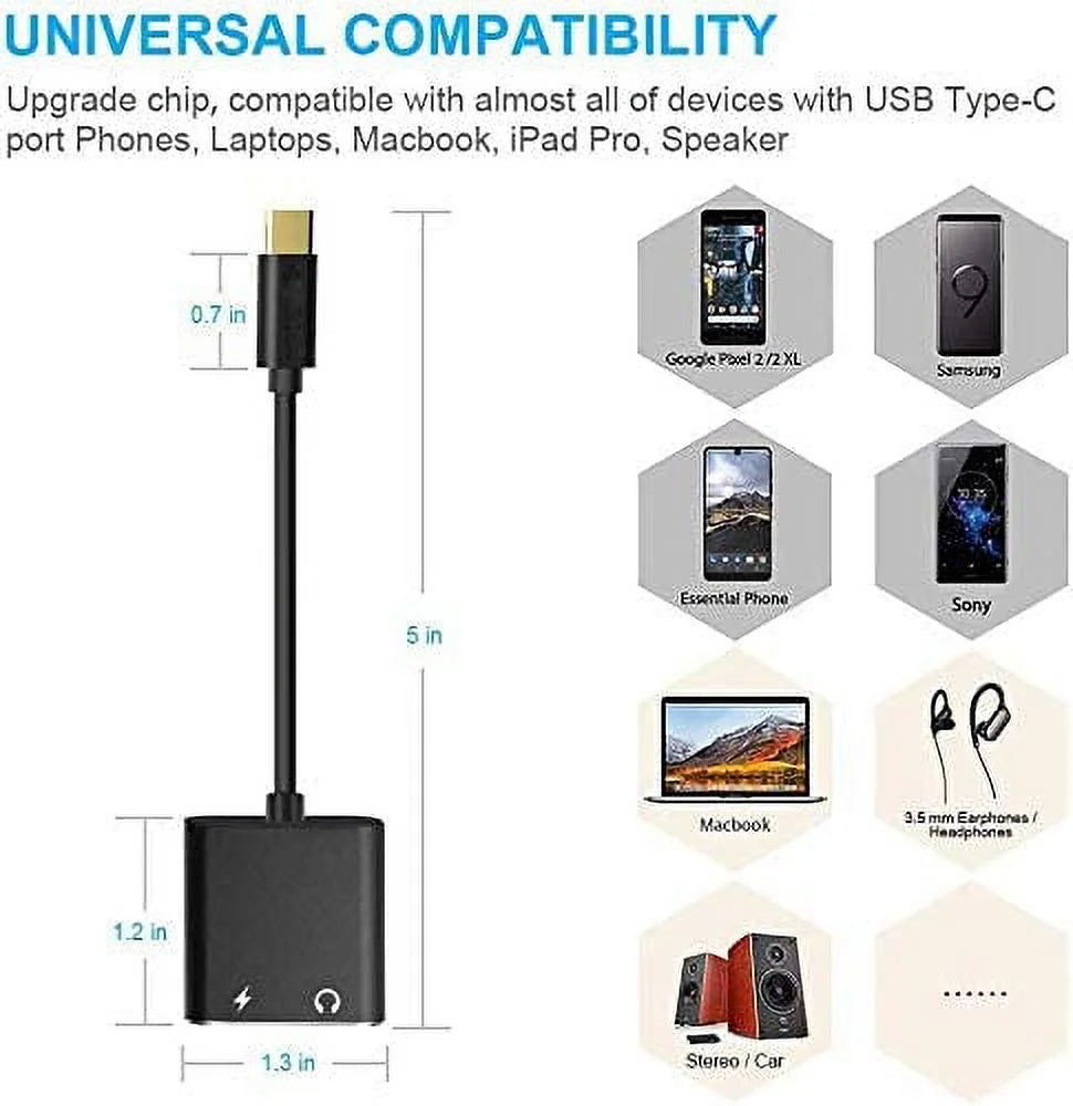USB-C to 3.5mm Headphone Adapter with Fast Charging R4586
