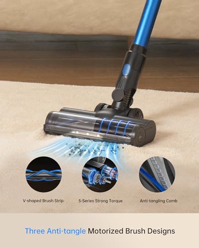 Cordless Vacuum Cleaner for Home, Lightweight Stick Vacuum with Detachable Battery X7497