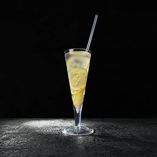 Reusable Hard Plastic Clear Straws with Cleaning Brush U119983