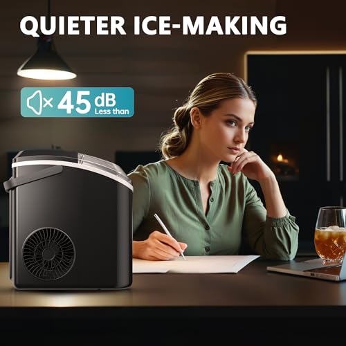 Nugget Ice Maker Countertop with Handle, Portable Sonic Ice Maker H34826
