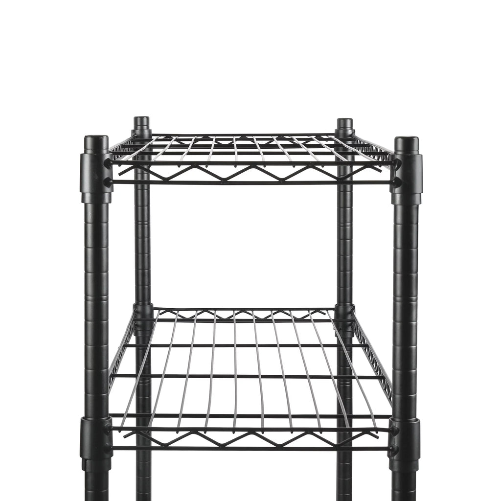 4 Tier Wire Shelf Unit, Black, 1400 lb. Capacity F371