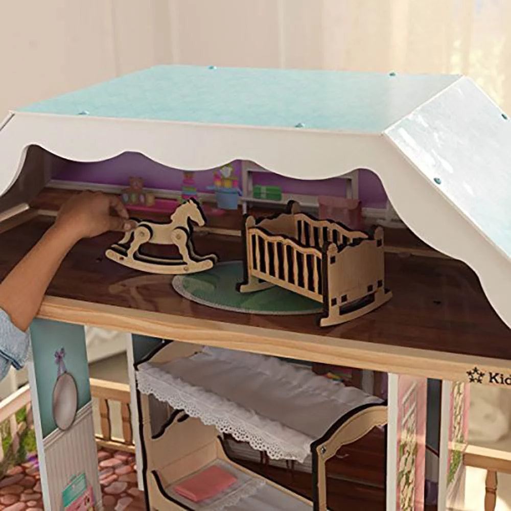 Classic Wooden Dollhouse with 14 Accessories G862018