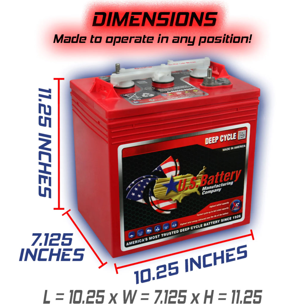6V Deep Cycle Battery for Golf Cart, Solar, Marine, RV and Industrial Use - 4 Pack C28366