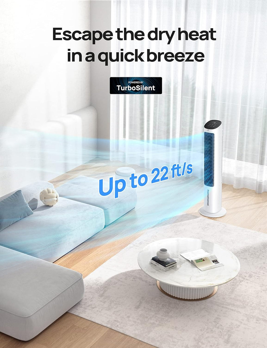 Tower Fan for Bedroom, 40" Oscillating Quiet Floor Fan with Remote Control H78057