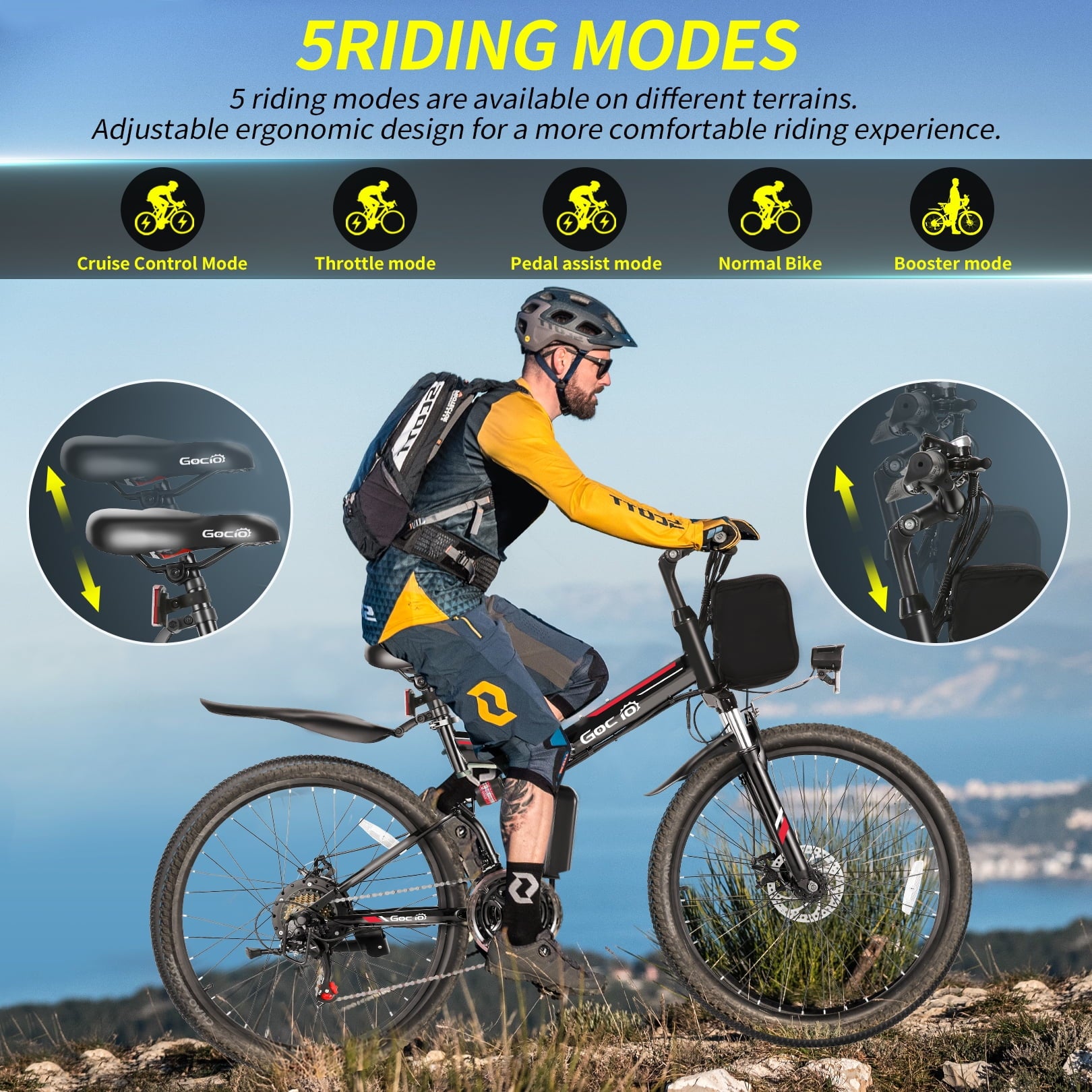 Foldable Electric Bike 500W 26 Inch Full Suspension for Adults F997251