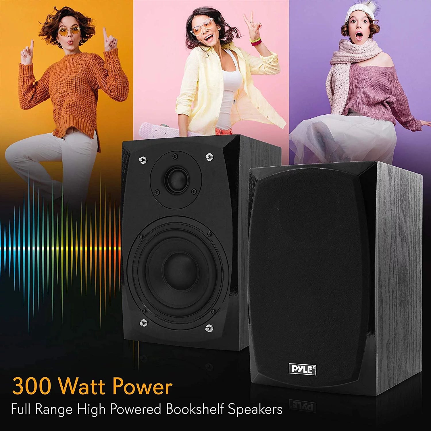 Bluetooth Bookshelf Speakers, Black V846