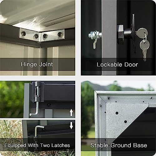 Metal Storage Shed with Pent Roof, Double Lockable Doors Y47264