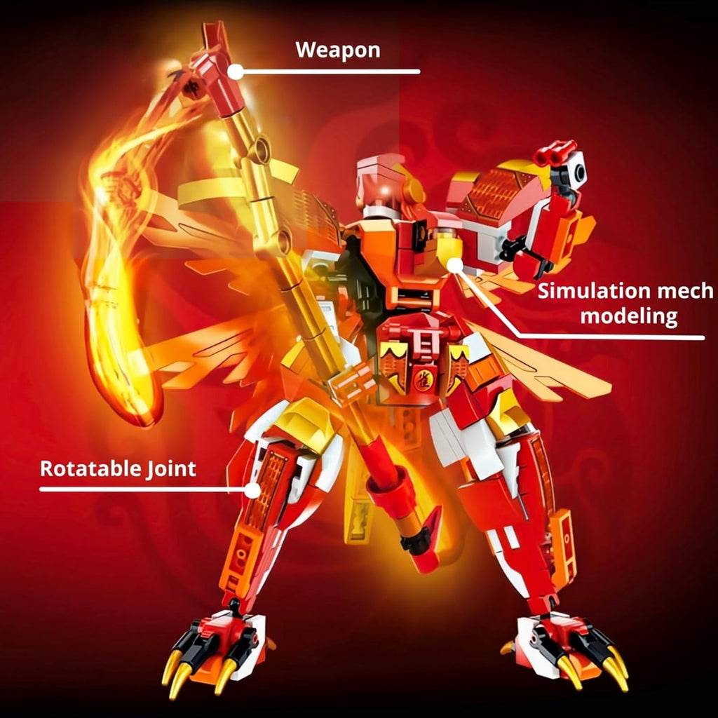 Red Ninja Warrior Robot Building Blocks Set W403516