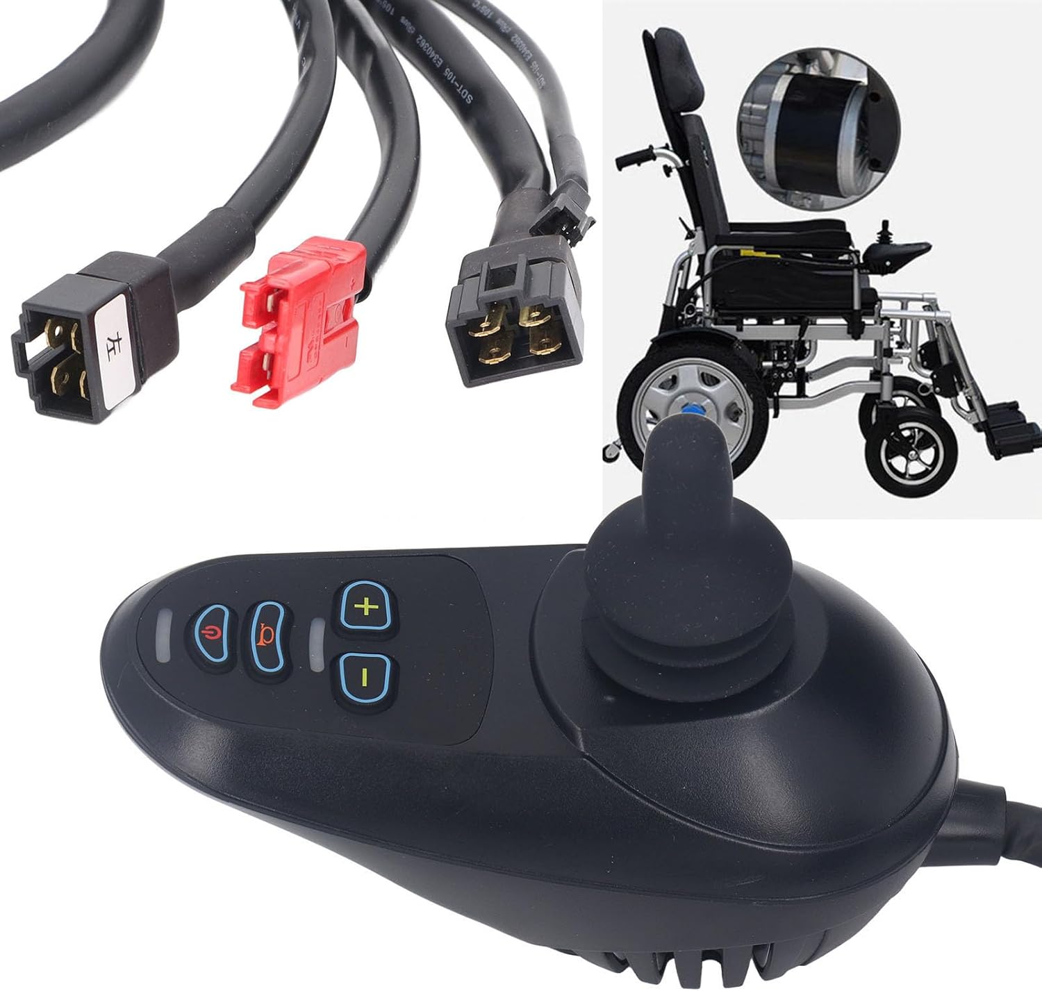 Wheelchair Joystick Controller, 4 Keys, Adjustable Speed and Brake, 24V DC V82125