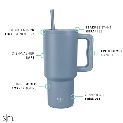 30 oz Insulated Tumbler with Handle and Straw Lid D956