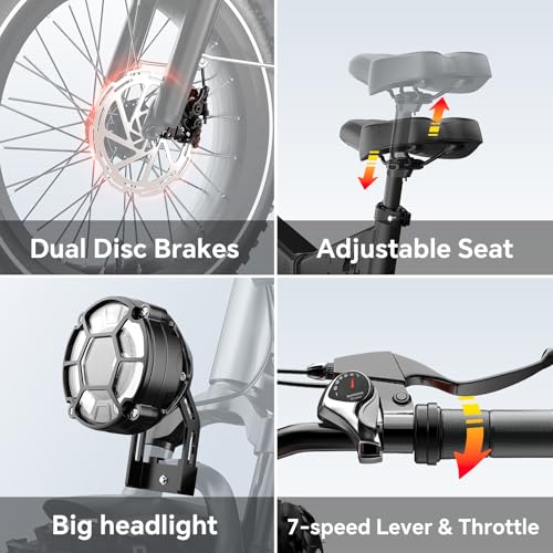 Folding Electric Bike for Adults Full Suspension, 52V 20AH Fat Tire N549125
