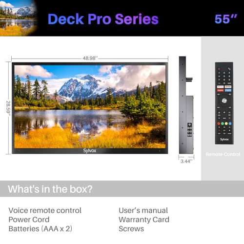 55 inch Outdoor Smart TV, 4K Weatherproof Television for Outside I326