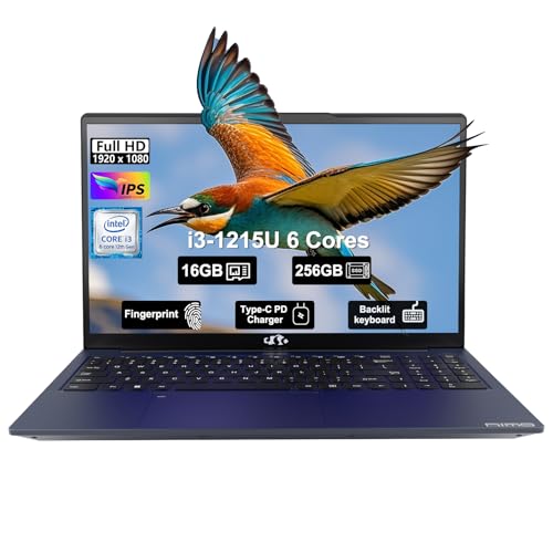 15.6" IPS FHD Laptop, Intel 6 Core i3, 8GB RAM 256GB SSD, Backlit Keyboard, Fingerprint, Wi-Fi 6, Win 11 P765767