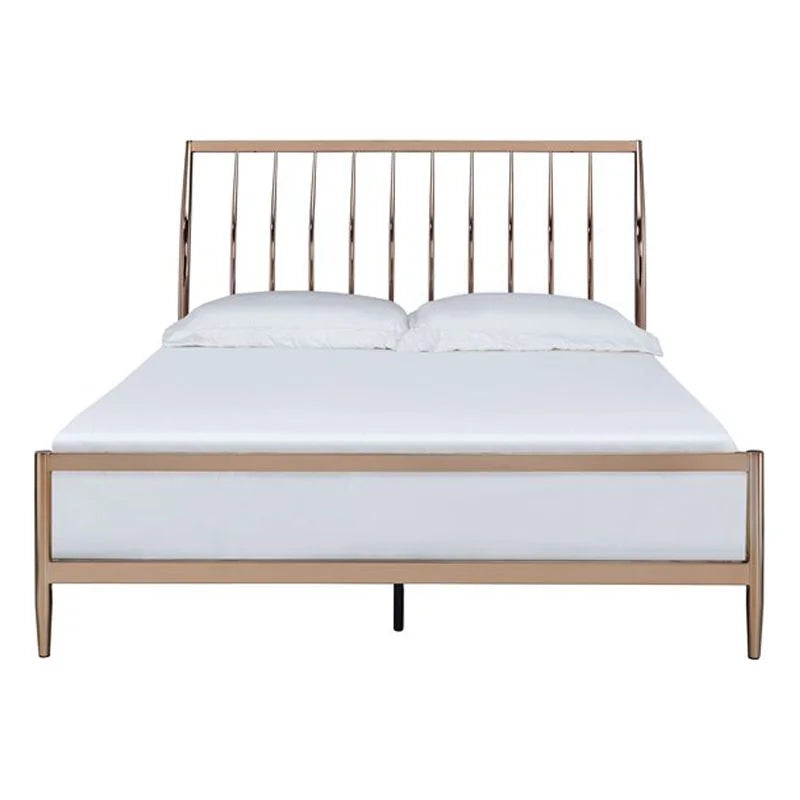 Contemporary Queen Metal Frame Sleigh Bed Z36871