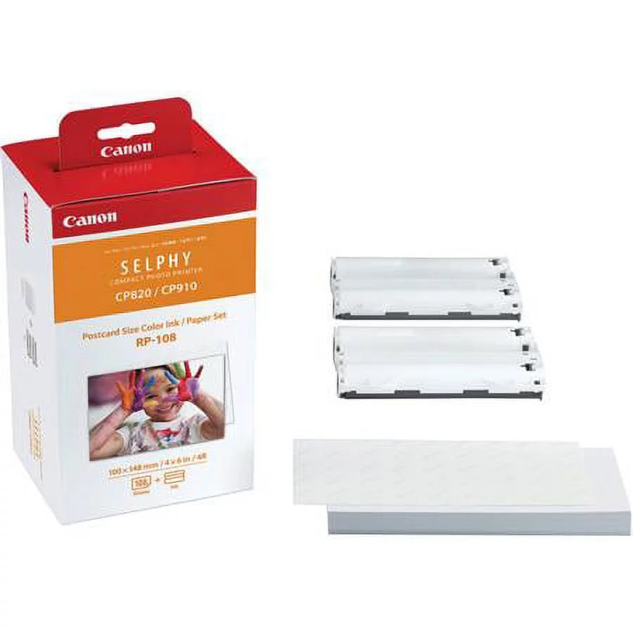 Wireless Compact Photo Printer with Ink and Paper Bundle S8738