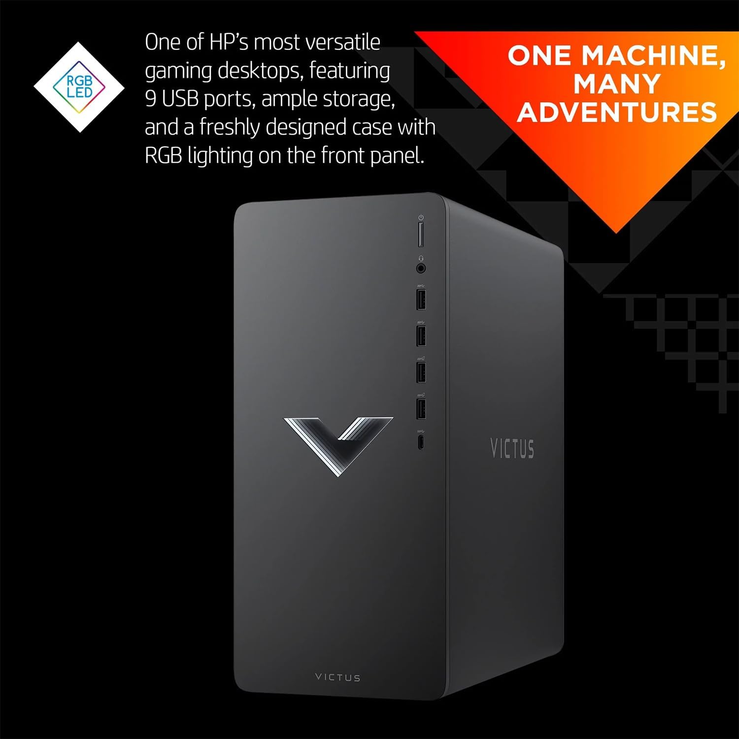 Gaming Tower Desktop, AMD Ryzen 5 5600G, Radeon RX 6400, 16GB RAM, 512GB SSD, Windows 11 Home E358864