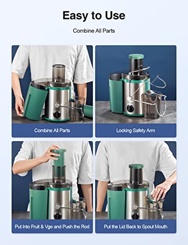 Juicer Machine, 800W Centrifugal Extractor with Wide Mouth Feed Chute, Stainless Steel, BPA-free Y425329
