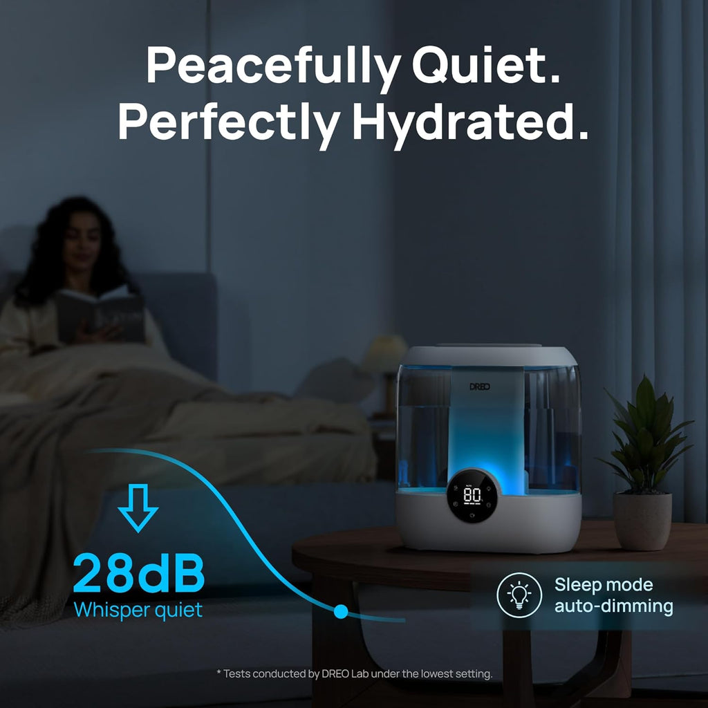 6L Ultrasonic Cool Mist Humidifier for Bedroom, 60 Hour Runtime, Gray P60507