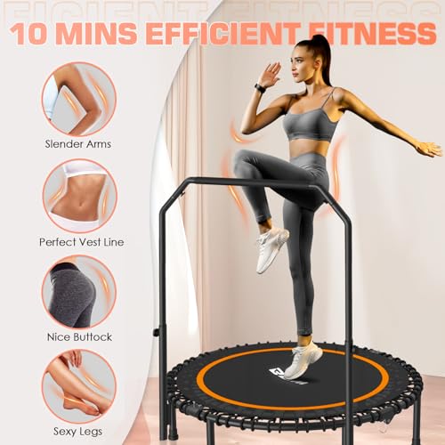 Foldable Mini Trampoline with Adjustable Foam Handle M67736
