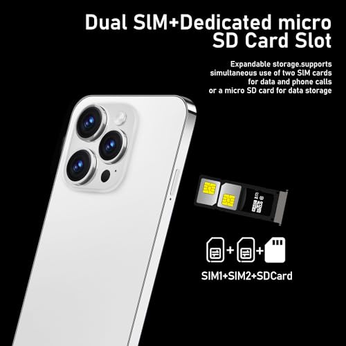 Unlocked 5G Smartphone, Android 13, 8GB+256GB, 6.7" HD Screen, 6800mAh, Dual SIM K35182