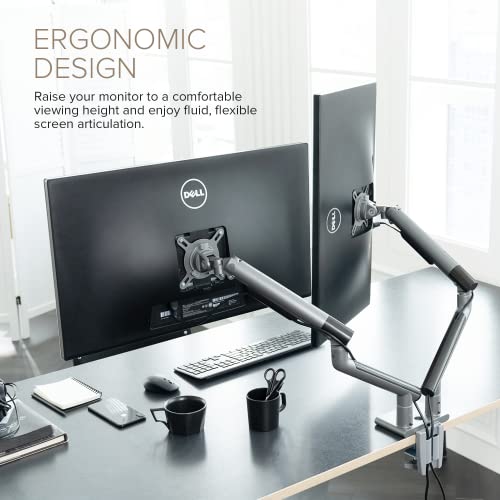 Dual Monitor Arm Mount Stand for Desk, Adjustable Full Motion, Fits 17-32 Inch Screens Q610