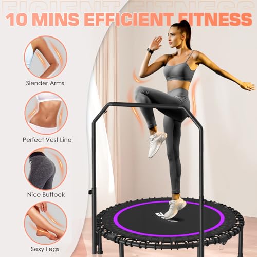 Foldable Mini Trampoline with Adjustable Foam Handle M67736