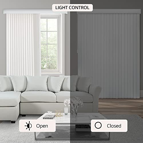 Vertical Blinds for Doors, Blackout Window Shade, Vinyl 78"W x 84"H Z728161