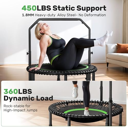 Foldable Mini Trampoline with Adjustable Foam Handle M67736