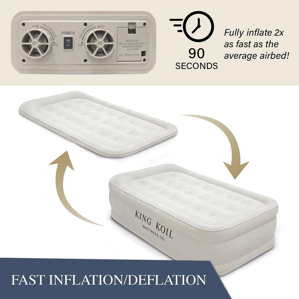 Twin Air Mattress with Built-in Pump, Double High Raised Airbed Z3816